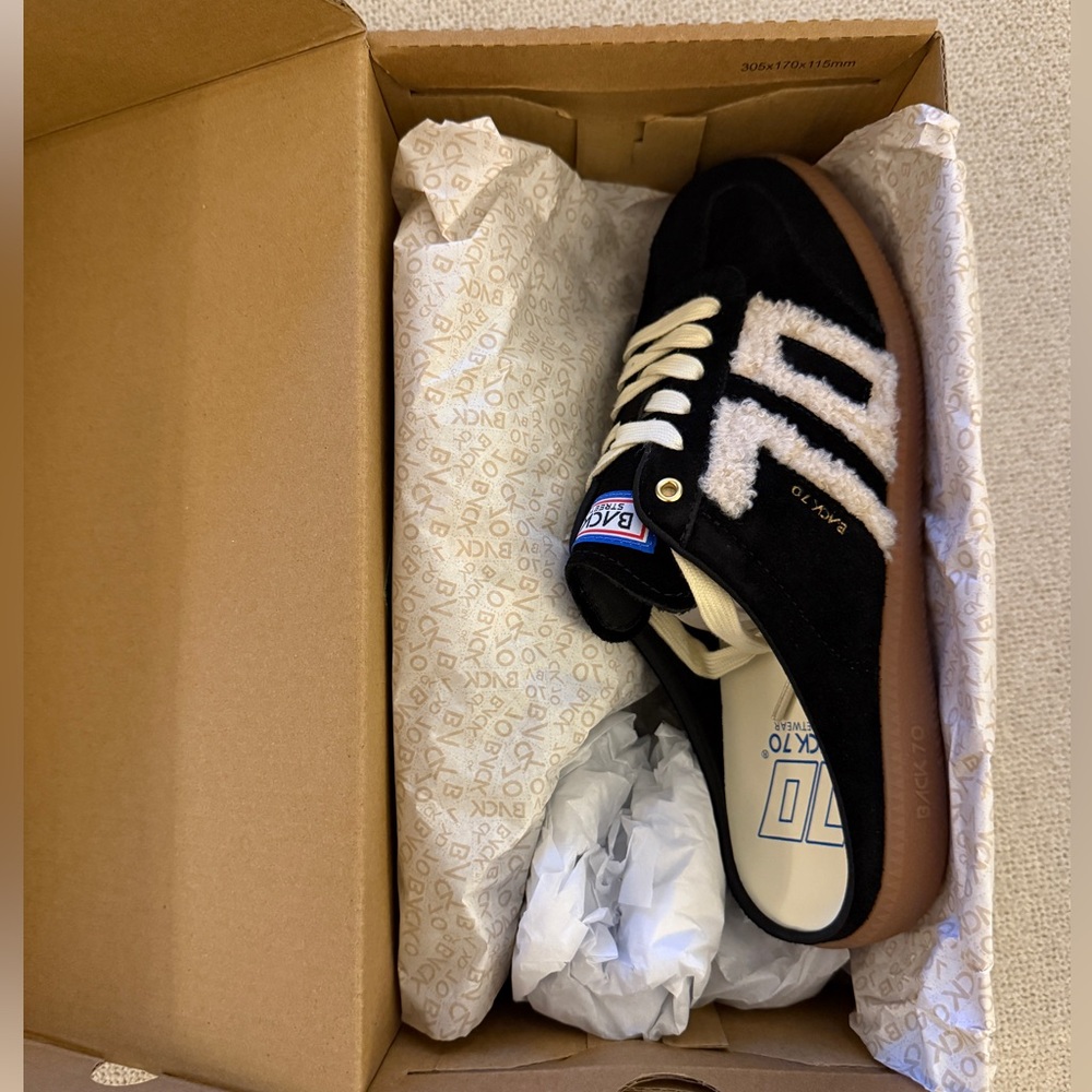 Back 70 Black and White Women's Sneaker Mules